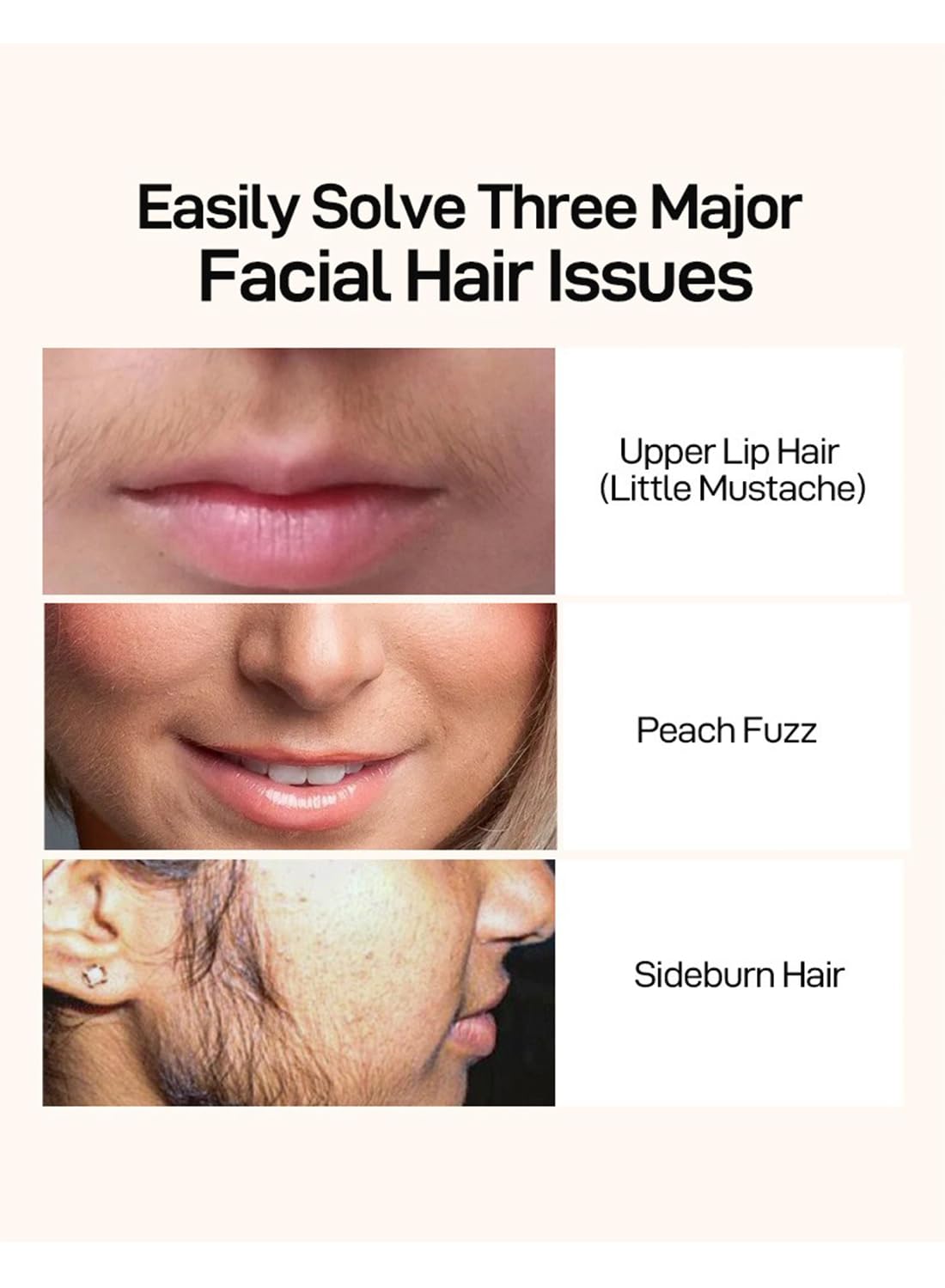 Upper Lip Hair Removal, Facial Hair Removal Cream for Face, Upper Lip & Chin 20g