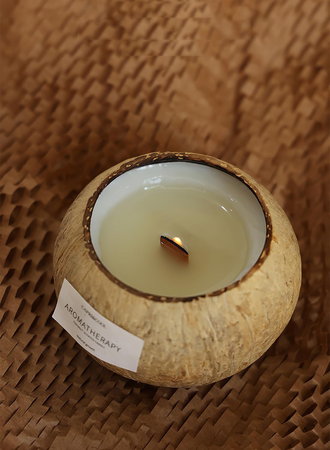 Scented Soy Coconut Shell Candles, Eco Friendly Natural Real Coconut Bowl Candle for Home and Beach Decor, Aromatherapy Candle, Odor Eliminating 200g