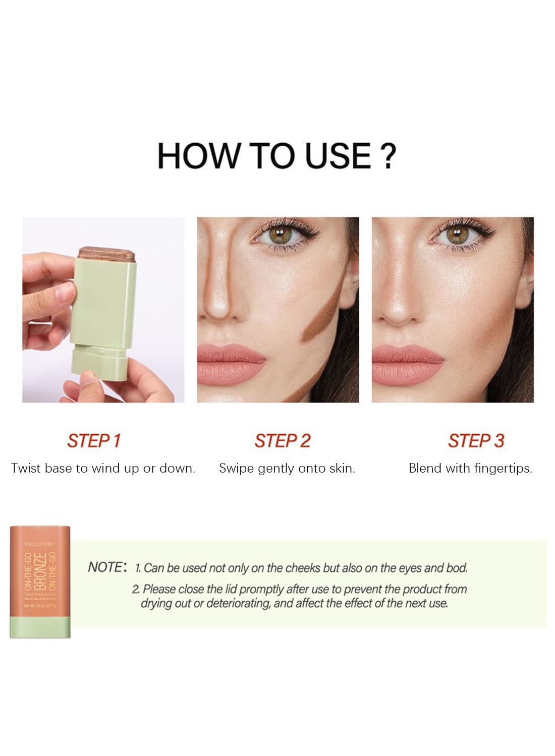 Highlighter and Bronzer Stick, Face Contouring Pen,