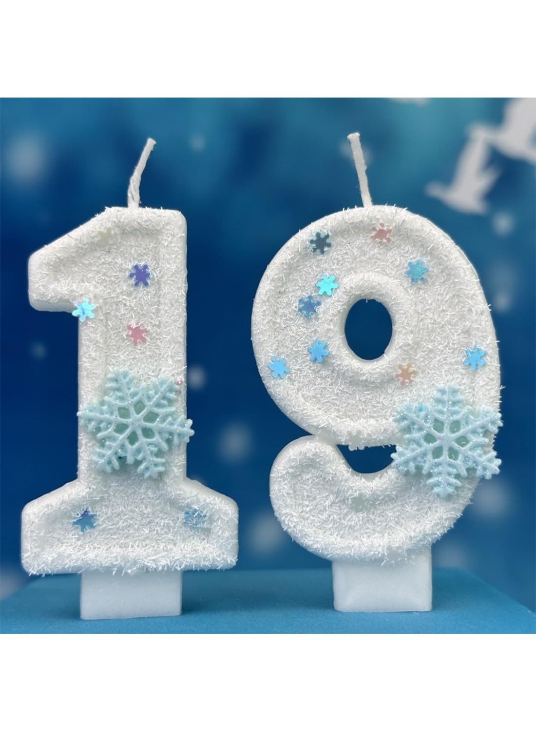 White Snowflake Cake Candle