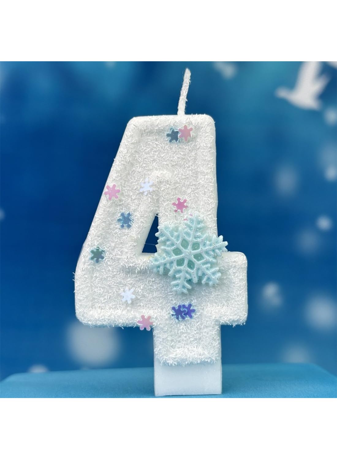 White Snowflake Cake Candle
