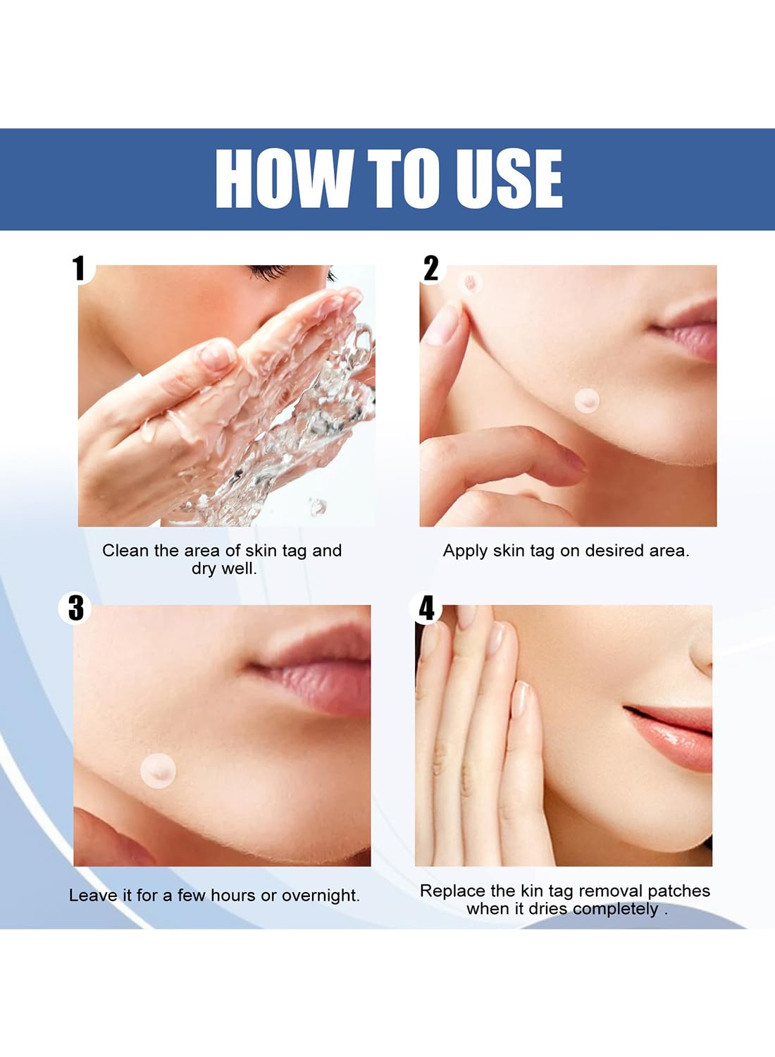 144Pcs Wart and Mole Remover, Easy-to-Use Waterproof Transparent Stickers