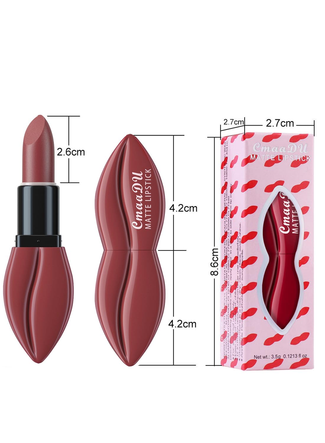 Matte Lipstick for Women, Long Lasting Waterproof Highly Pigmented Moisturizing Velvet Lip Gloss, Not Fade Lightweight Smudge Proof Lip Stain for Girls and Women - Red 09