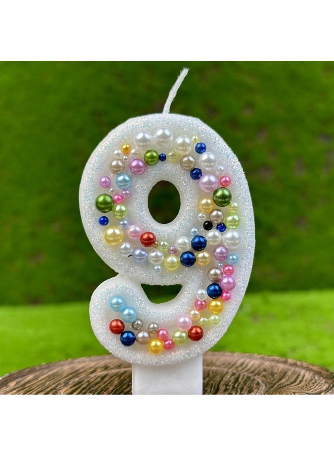 Colored Beads Number Cake Candle