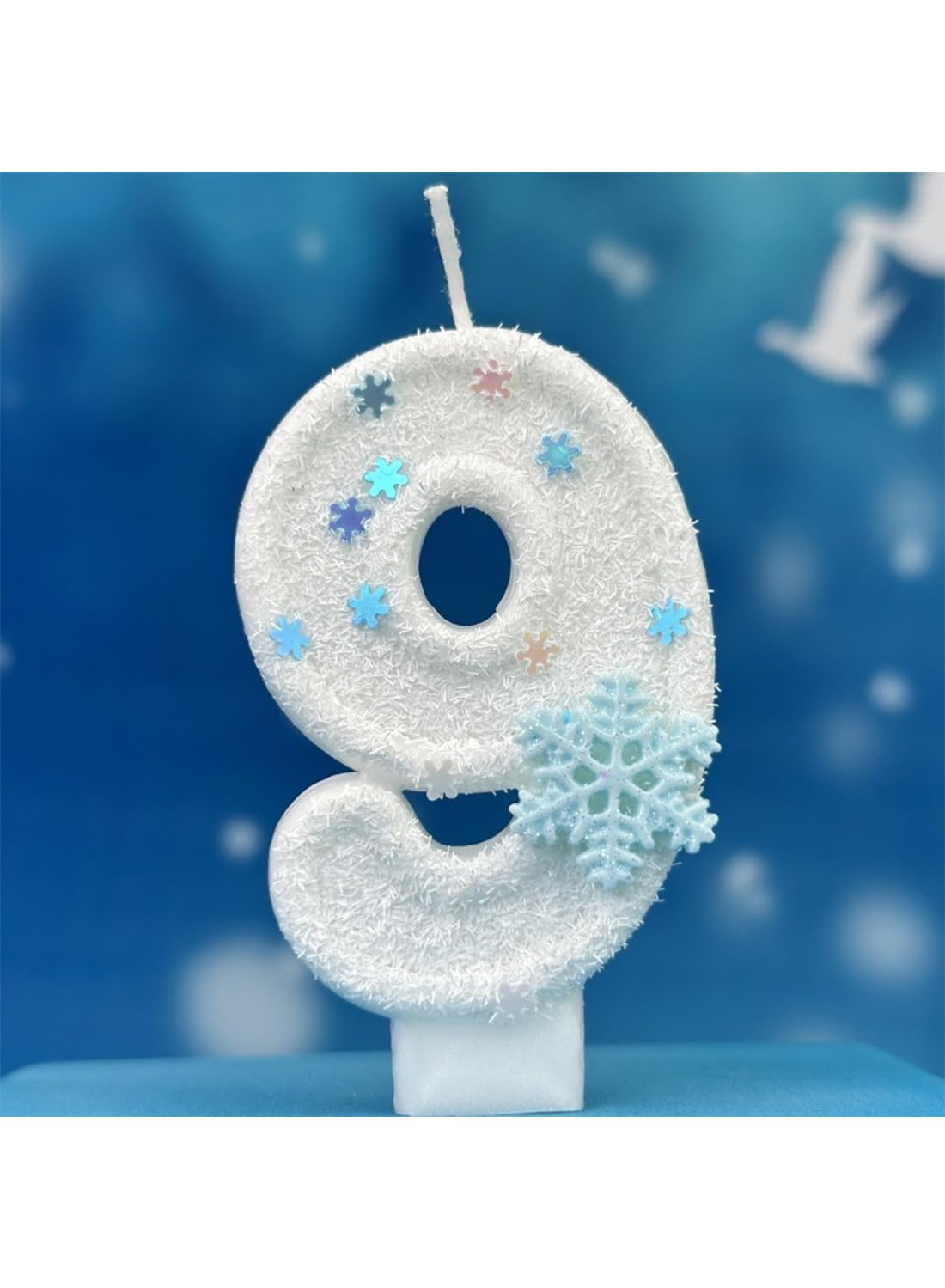 White Snowflake Cake Candle