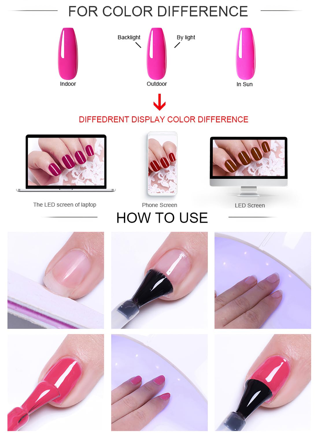 23Pcs Gel Nail Polish Set, Soak off Nail Lamp Gel Polish Starter Set with Base Gel Top Coat Matte Top Coat, for Nail Art Salon Home, Gift for Women