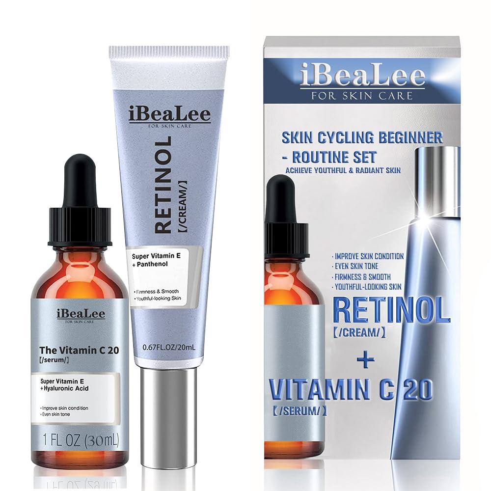 Facial Kit, Retinol Cream + Vitamin C 20 Serum, Face Serum Gift Kit for Women