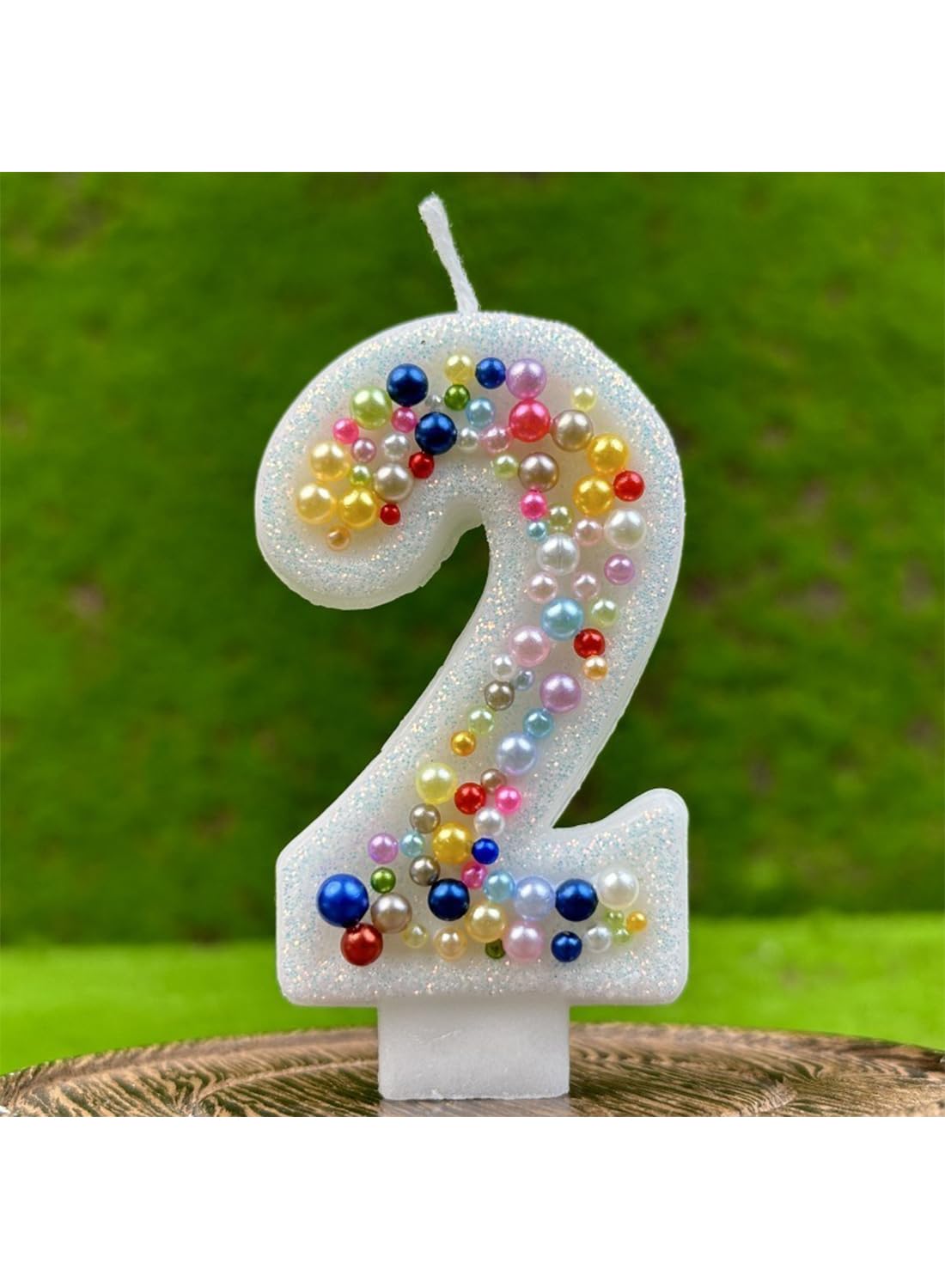 Colored Beads Number Cake Candle