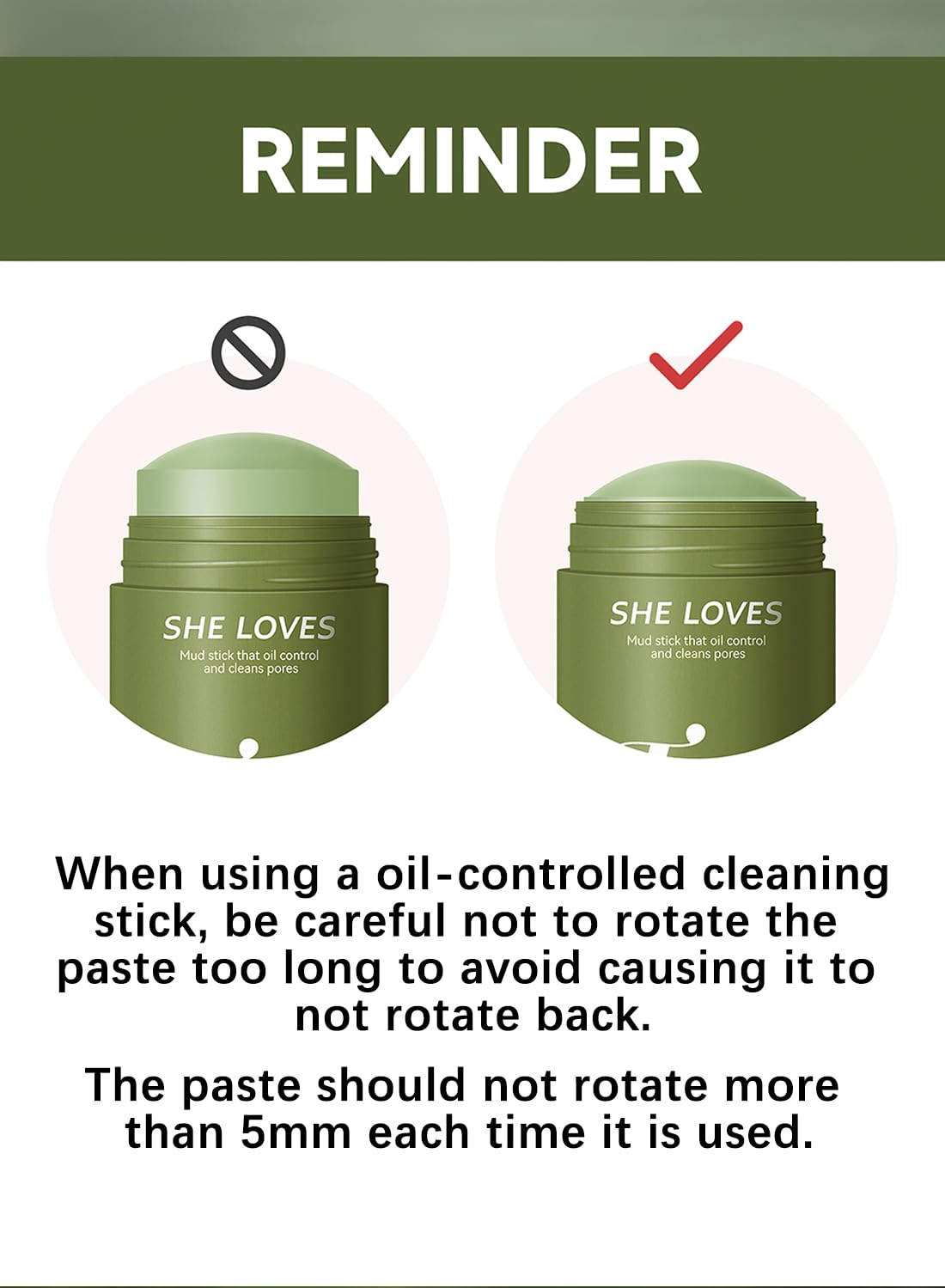 Green Tea Deep Clearing Mud Stick Oil Control Deep Cleansing Moisturizing Soft Easy to Remove Mild Face Cleansing to Clean Pores and Soften Cuticle 45g