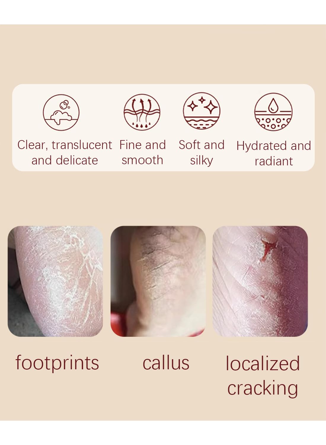 Foot Mask with Horse Oil, Moisturizing Nourishing Deep Repairing Foot Peel Mask, Exfoliating Gloves for Extra Dry Skin, Daily Foot Care for Soft and Smooth Touch Feet 1 Pair