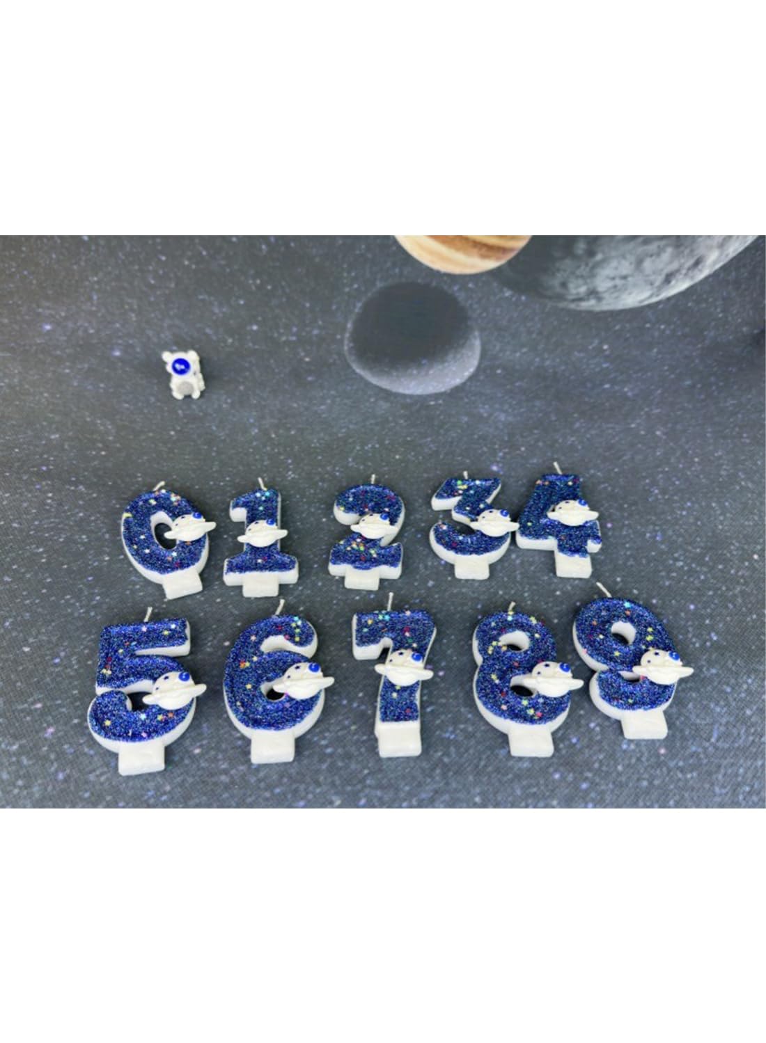7 cm Blue Number Cake Candles,