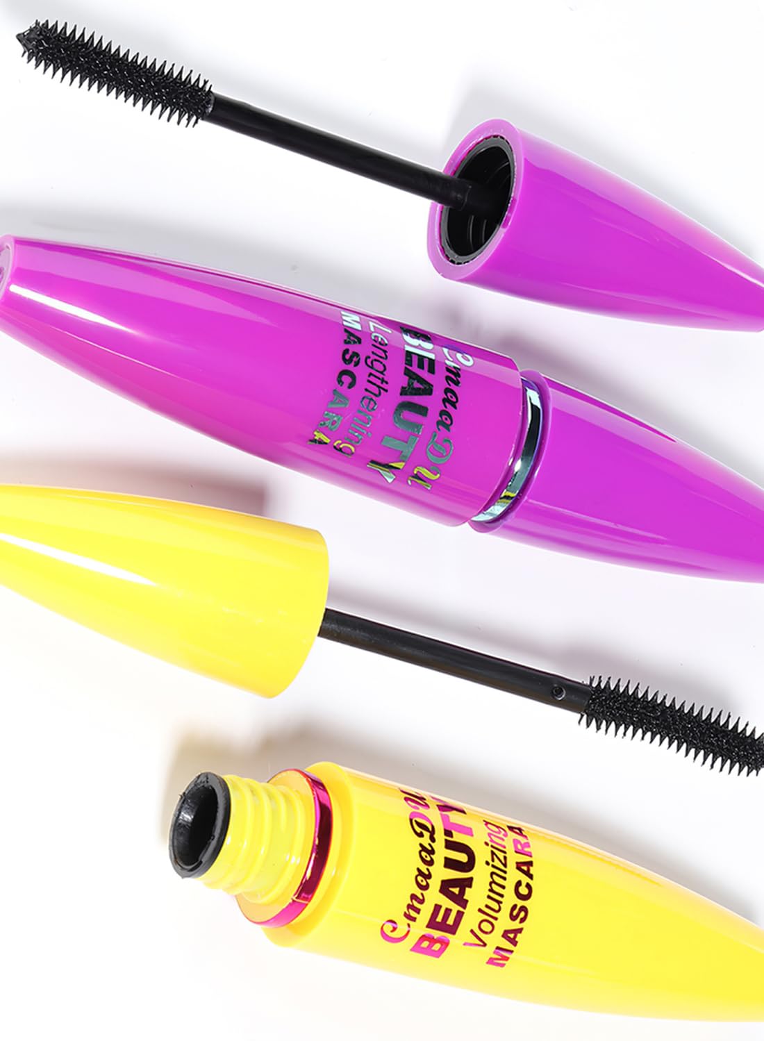 2Pcs 4D Silk Fiber Lash Mascara, Waterproof & Long-Lasting, Long Natural Thickening Lengthening Eye Makeup No Clumping, No Smudging Lasting All Day (Pack of 2)