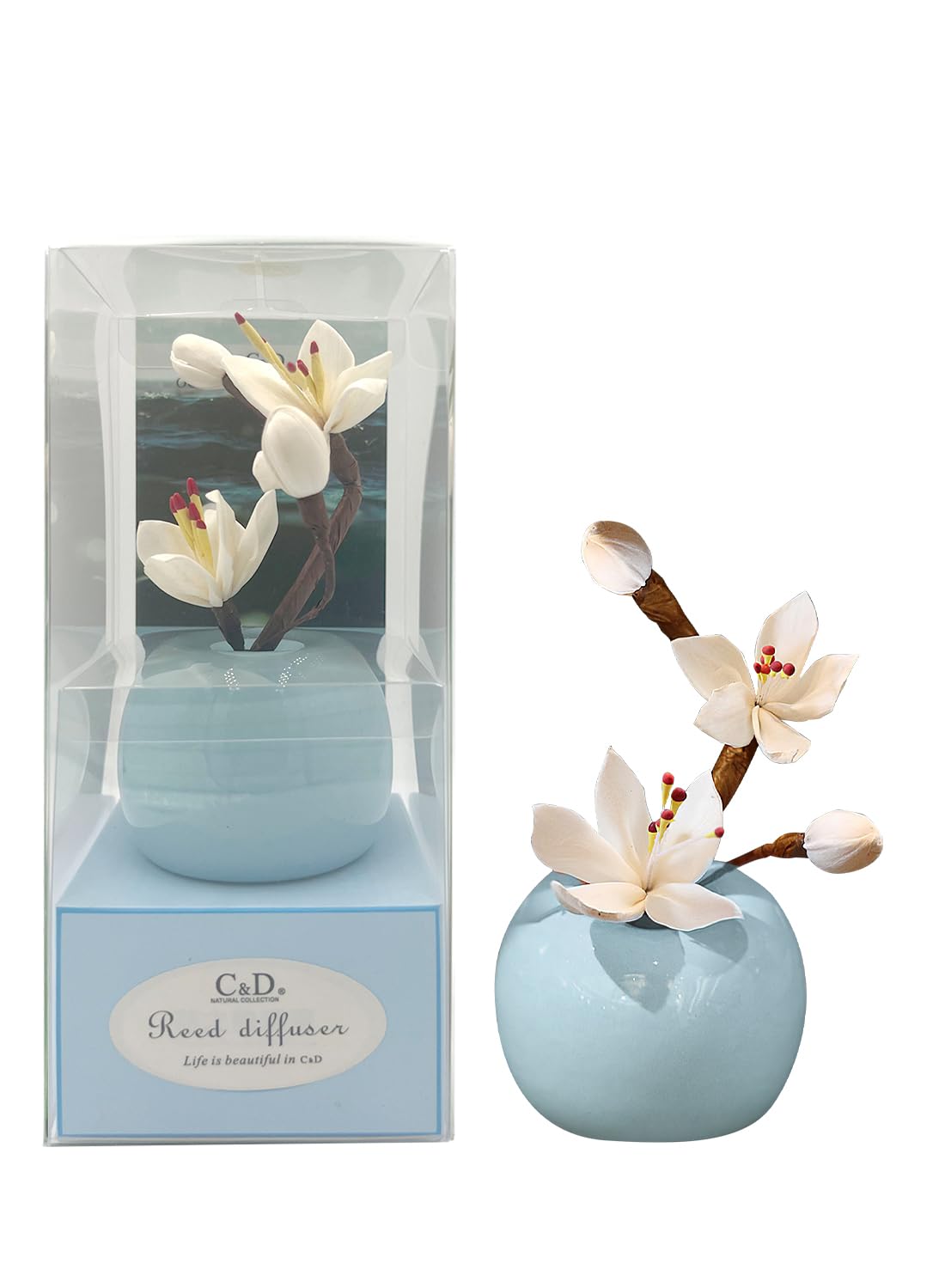 Natural Car Diffuser with Anti-Slip Pad, Long Lasting Scented Reed Diffuser, Aromatherapy Diffuser Gift Set for Room Bathroom Office Car Decor, Air Fresheners, Stress Relief 30ml