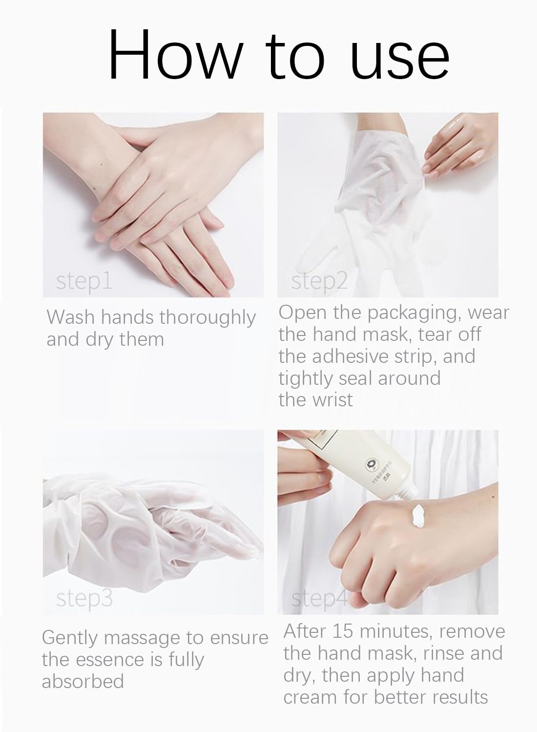 Hand Mask with Nicotinamide and Hyaluronic Acid, Moisturizing Hydrating Hand Mask, Hand Repair Soothing Gloves for Dry Hands Treatment, Remove Dead Skin, Hand Care 1 Pair