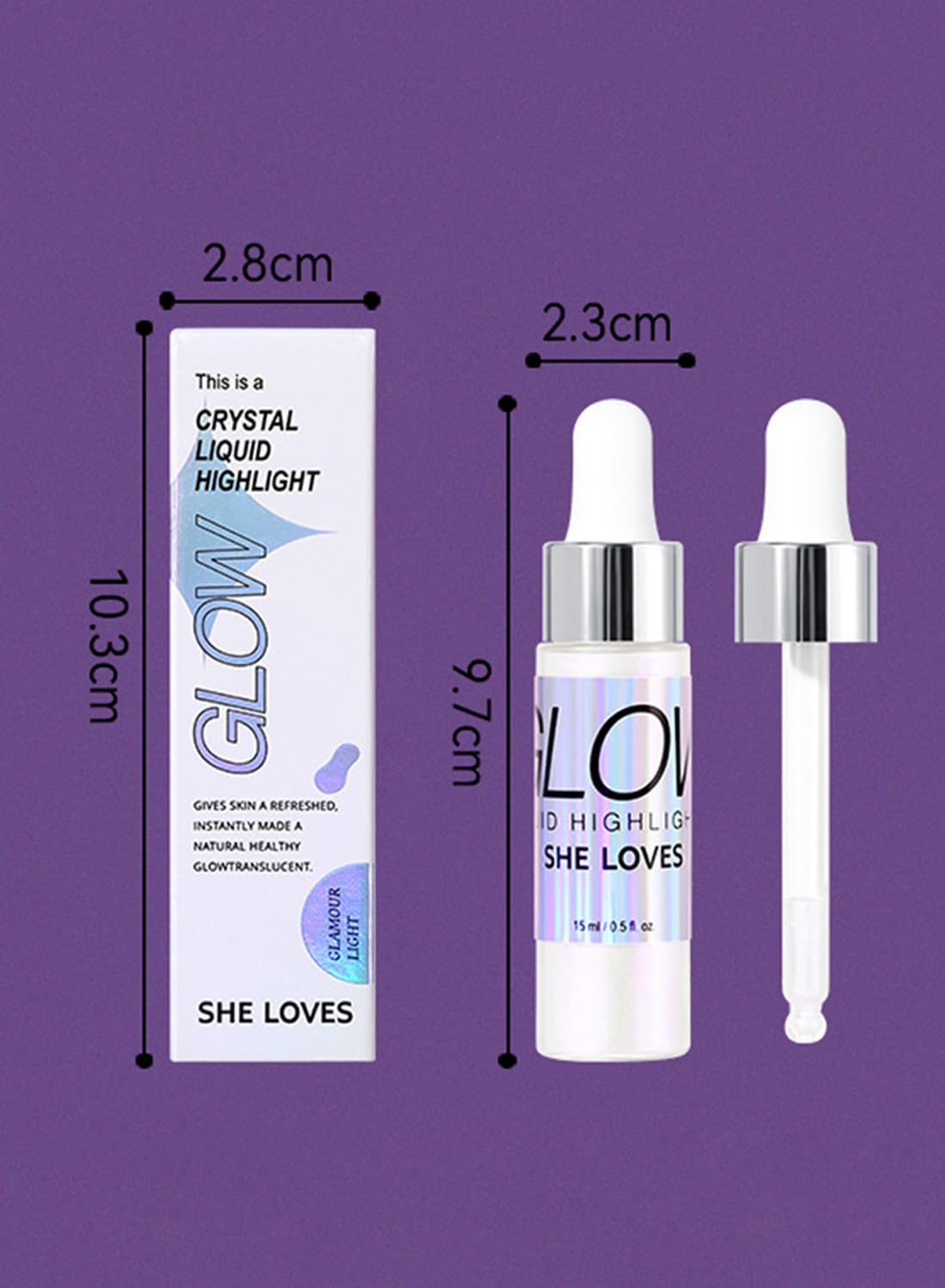 Liquid Highlighter, Shimmer Glitter Body Oil, Long Lasting Waterproof High Shiny Illuminator