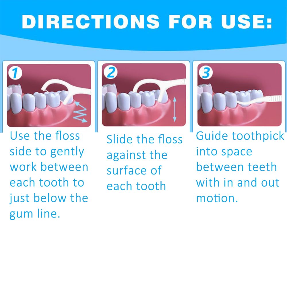 Disposable Dental Floss Picks, Portable Toothpicks Flossers - 100 Pcs/Box, White