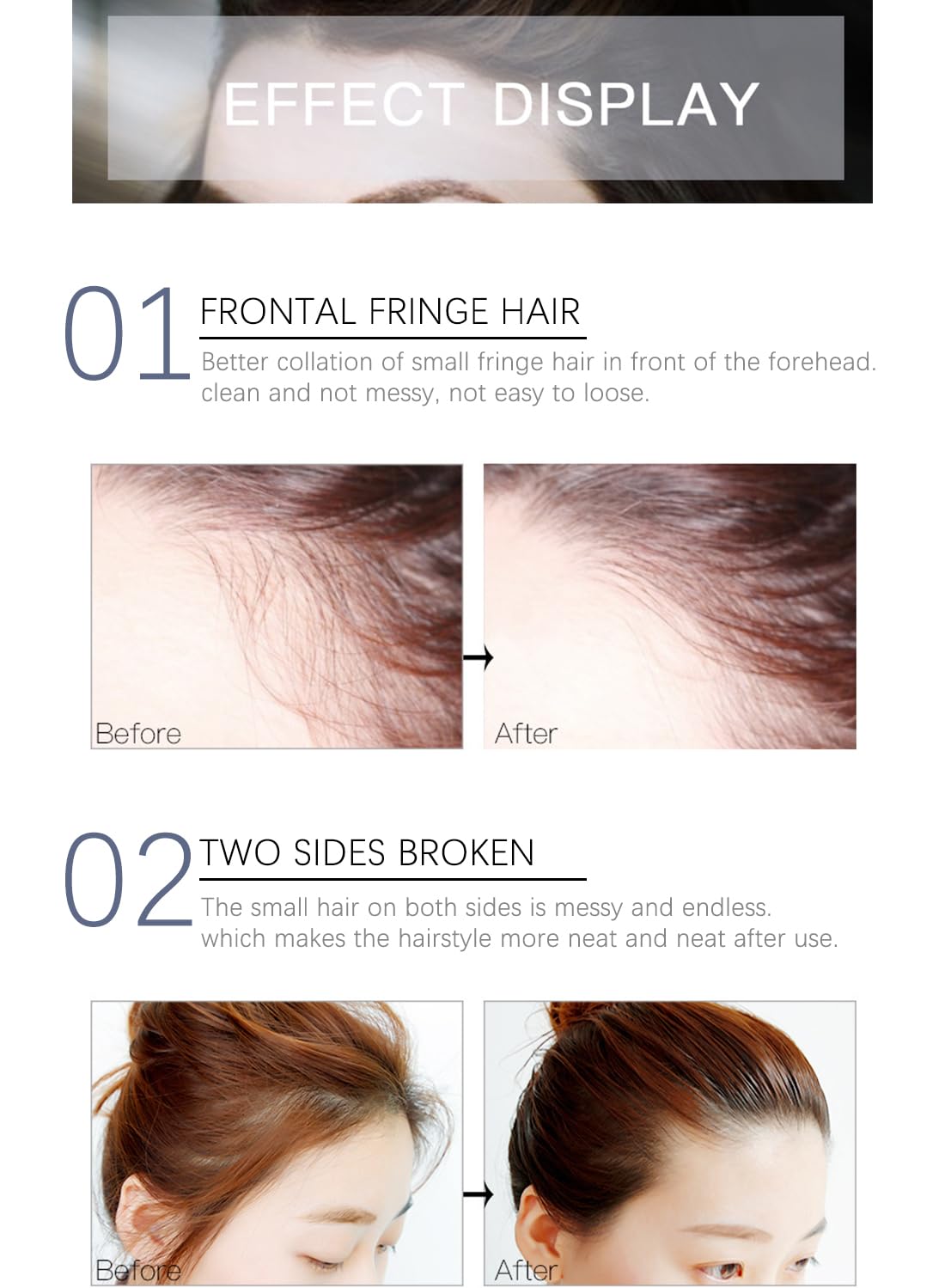 Flash Moment Hair Finishing Stick, Long-Lasting Hair Styling Cream, Frizz Control Hair Wax Stick, Bangs Styling Cream Soft Shiny and Non-Greasy 18ml