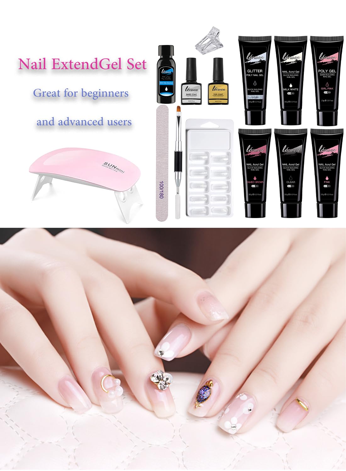 14Pcs Nail Extension Gel Kit