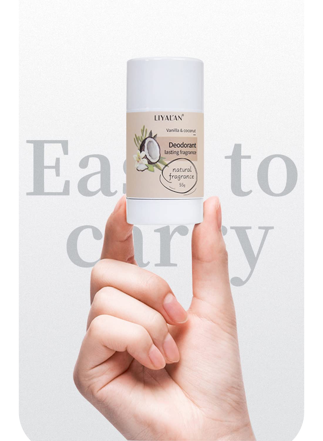 Solid Balm Long Lasting Natural Portable Light No Pungent Travel Friendly Solid Fragrance for Unisex-Vanilla Coconut White