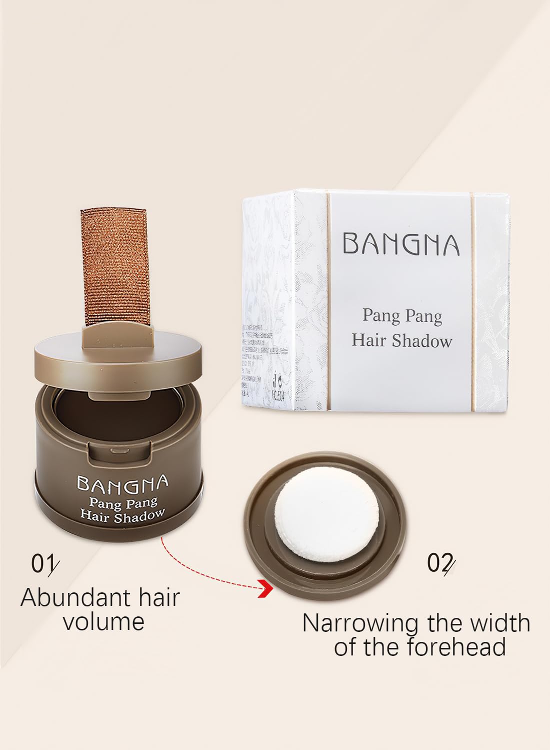 Instantly Hair Shadow with Puff Touch, Root Touch Up Hair Powder Stick, Root Cover Up Hair Color for Thinning Grey Hairline, Hair Root Concealer for Women and Men 4G