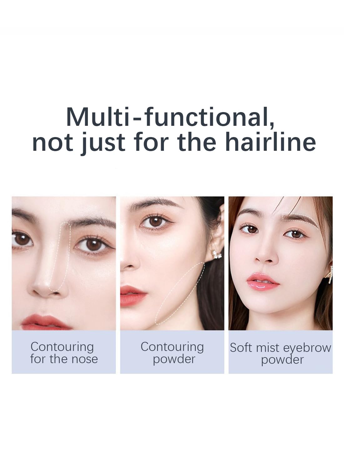 Instantly Hairline Powder, Waterproof Long Lasting Root Touch Up Hair Powder, Two-Colors Volumizing Hairline Powder, Quick Cover Grey Hair Root Concealer for Women and Men