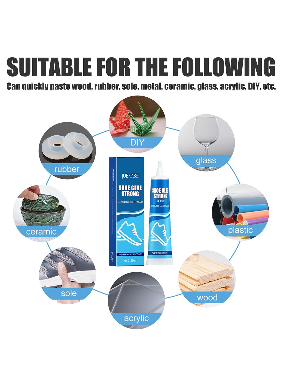 Shoe Glue Strong, Waterproof Transparent Sealant Sole Repair Glue for Shoes 60ml