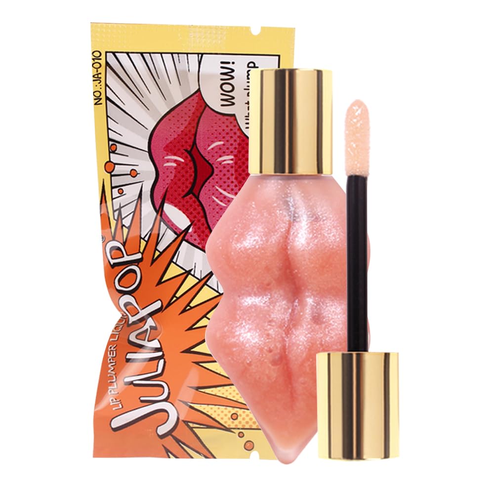 Lip Plumper with Mint and Ginger Extract, Mirror Gloss Ultra Hydrating Long Lasting Nonstick Cup Moisturizing Tinted Lip Gloss, Nourishing Lip Gloss for Girls & Women