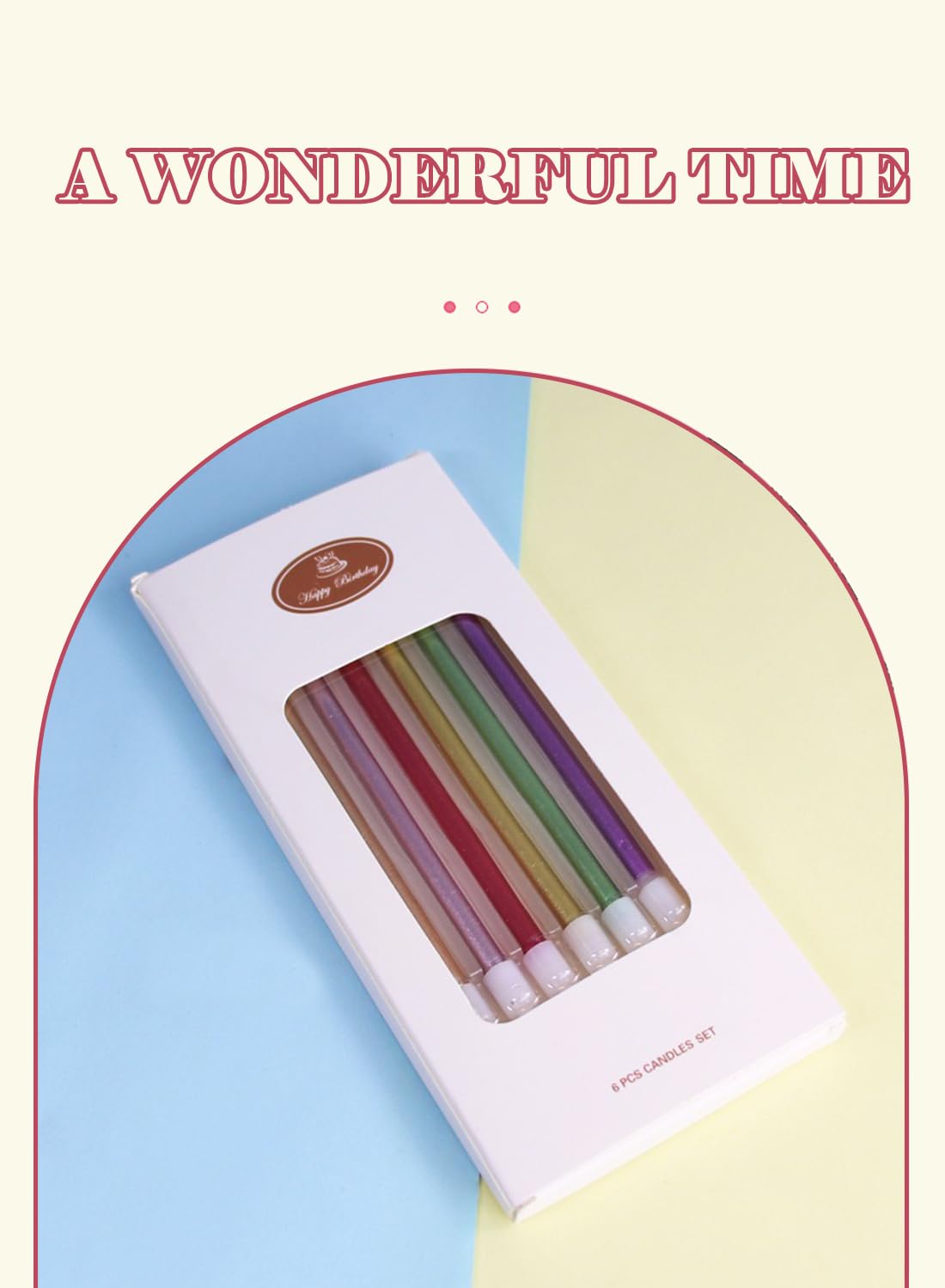 Long Thin Metallic Birthday Candles-6Pcs