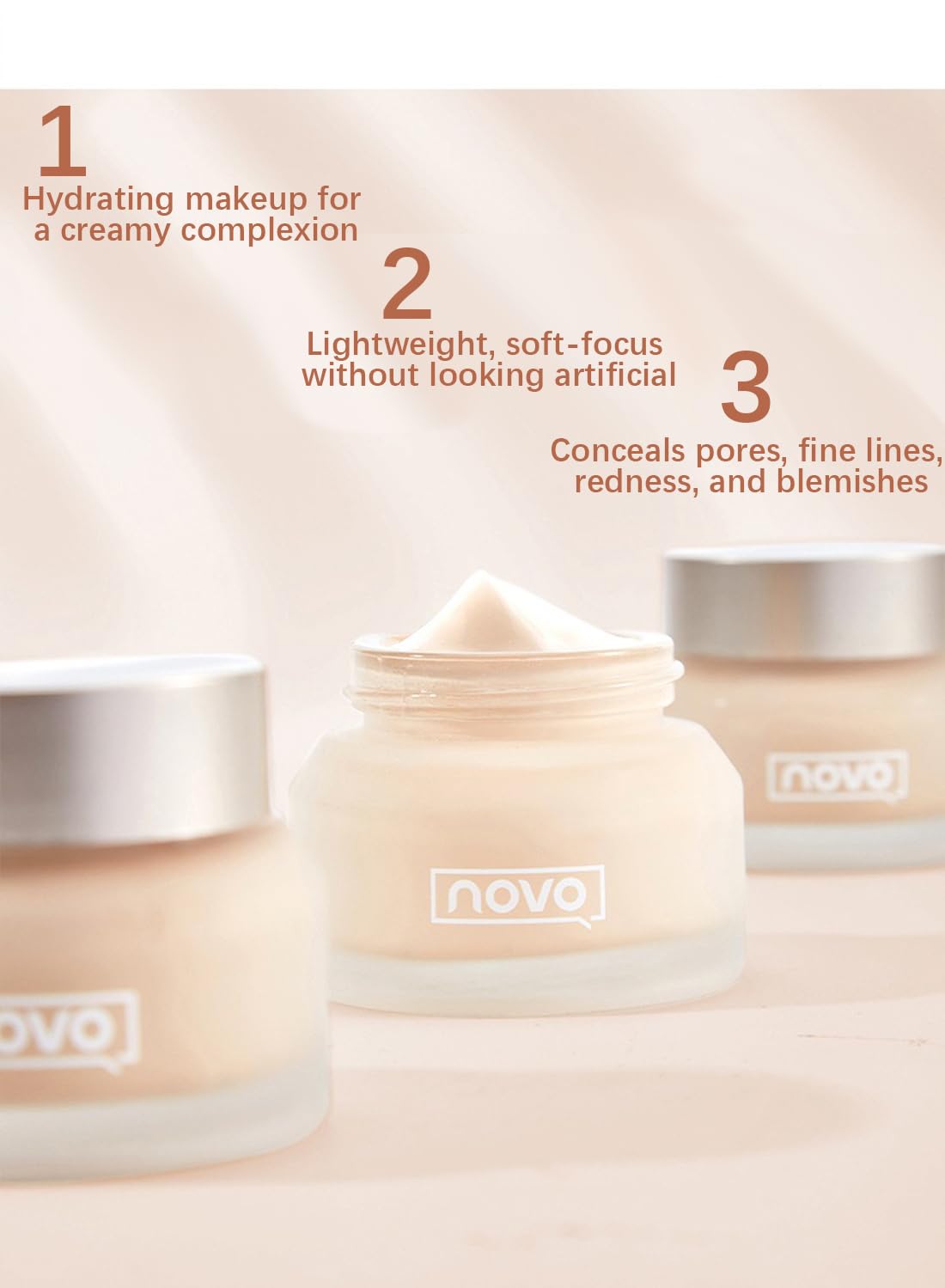 Foundation Cream, Moisturizing Long Lasting Waterproof Face Makeup Foundation, Natural Foundation, Brightening Full Coverage Concealer, Even Skin Tone for All Skin Types 30g