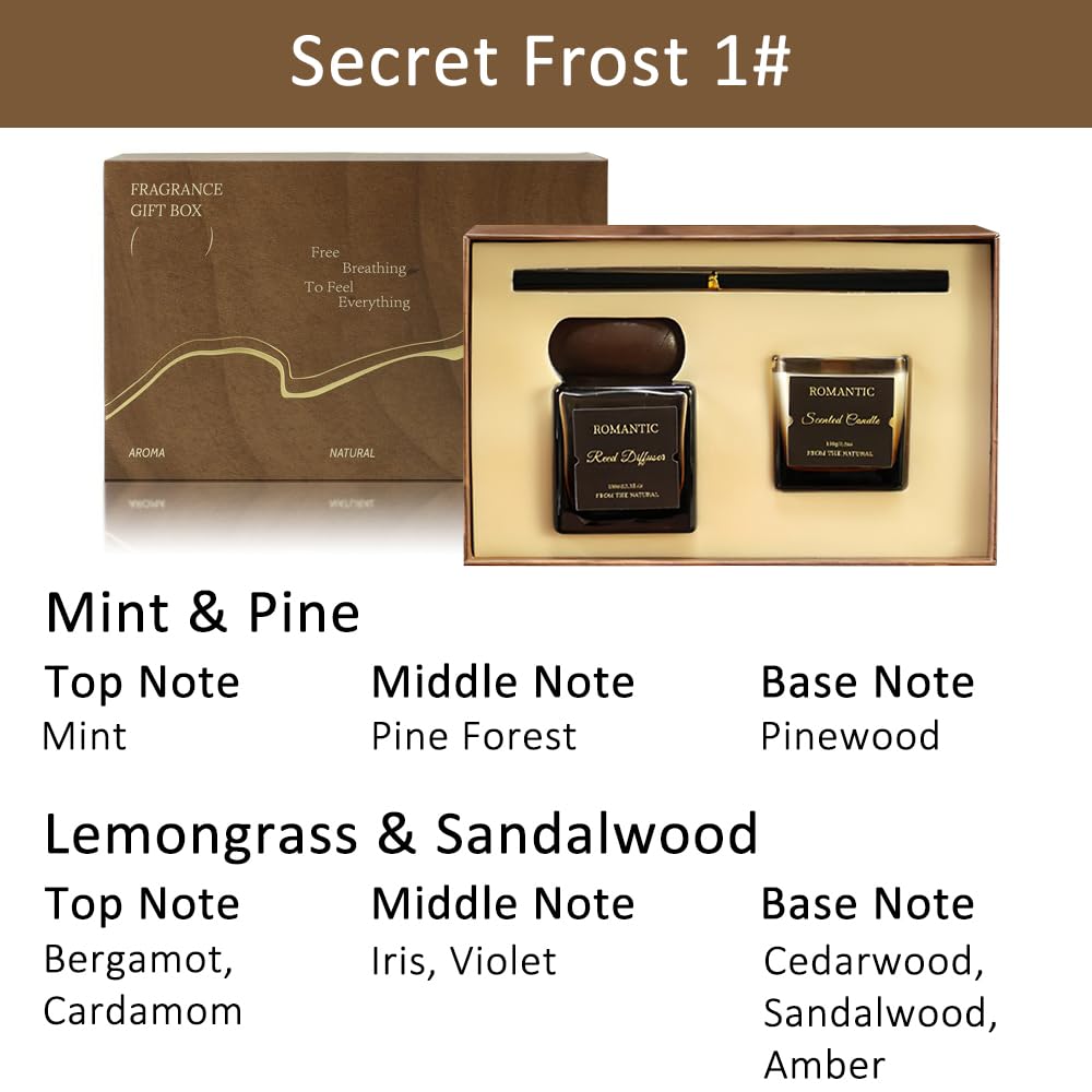 Reed Diffuser and Candle Set, Coffee Flavor Candles and Reed Diffusers Aromatherapy Set for Home Office Décor
