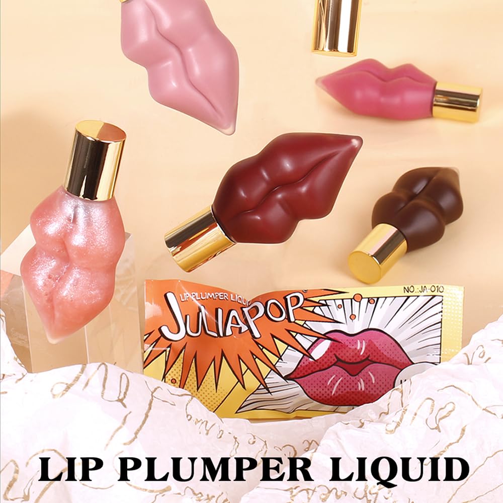 Lip Plumper with Mint and Ginger Extract, Mirror Gloss Ultra Hydrating Long Lasting Nonstick Cup Moisturizing Tinted Lip Gloss, Nourishing Lip Gloss for Girls & Women