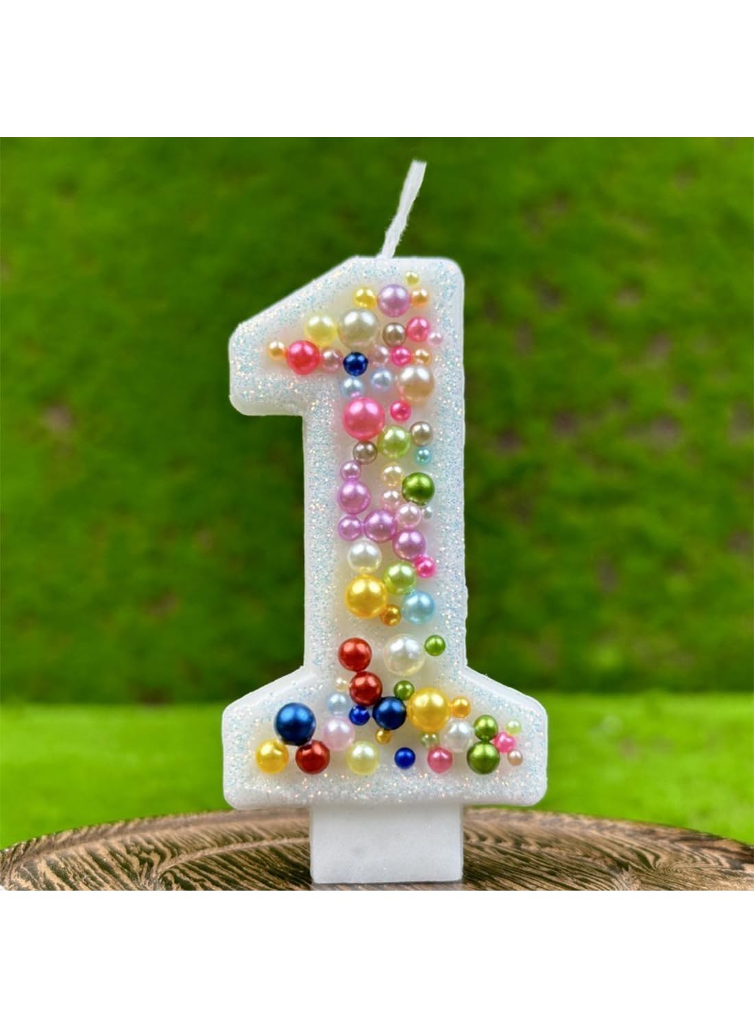 Colored Beads Number Cake Candle