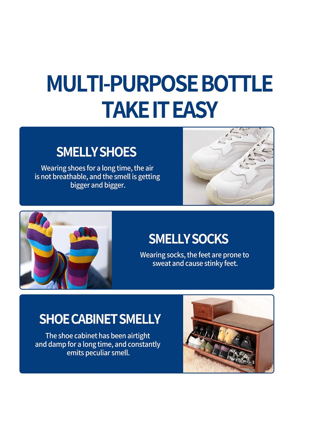 Shoe Deodorizer Spray, Foot Spray with Essential Oils for Smelly Feet 60ml