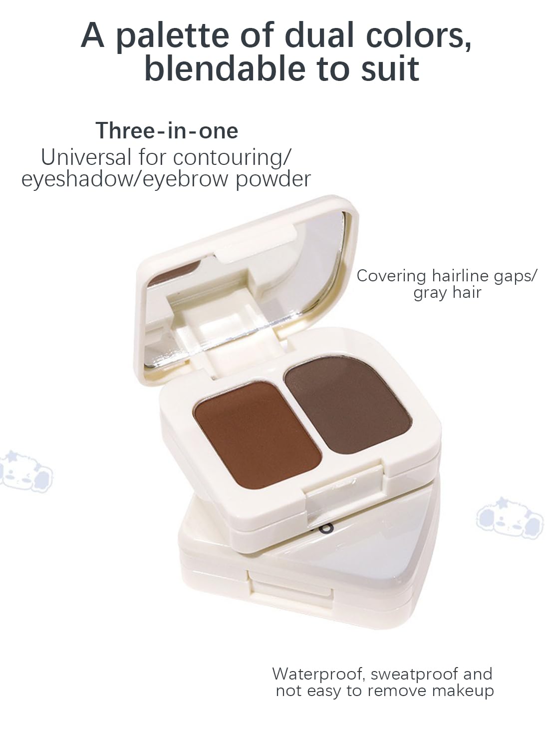 Instantly Hairline Powder, Waterproof Long Lasting Root Touch Up Hair Powder, Two-Colors Volumizing Hairline Powder, Quick Cover Grey Hair Root Concealer for Women and Men