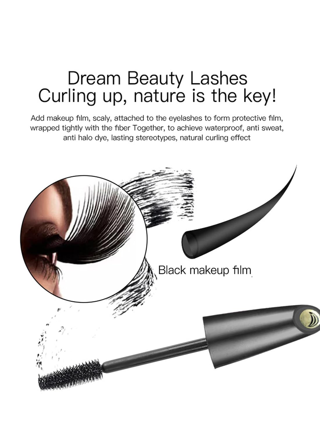 3 in 1 Four Tip Eyebrow & Liquid Eyeliner & Mascara Kit, Natural Waterproof Long Lasting Eye Makeup Set, Non Clumping, Lengthening, Curling, Quick Drying Makeup Salon Set for Women