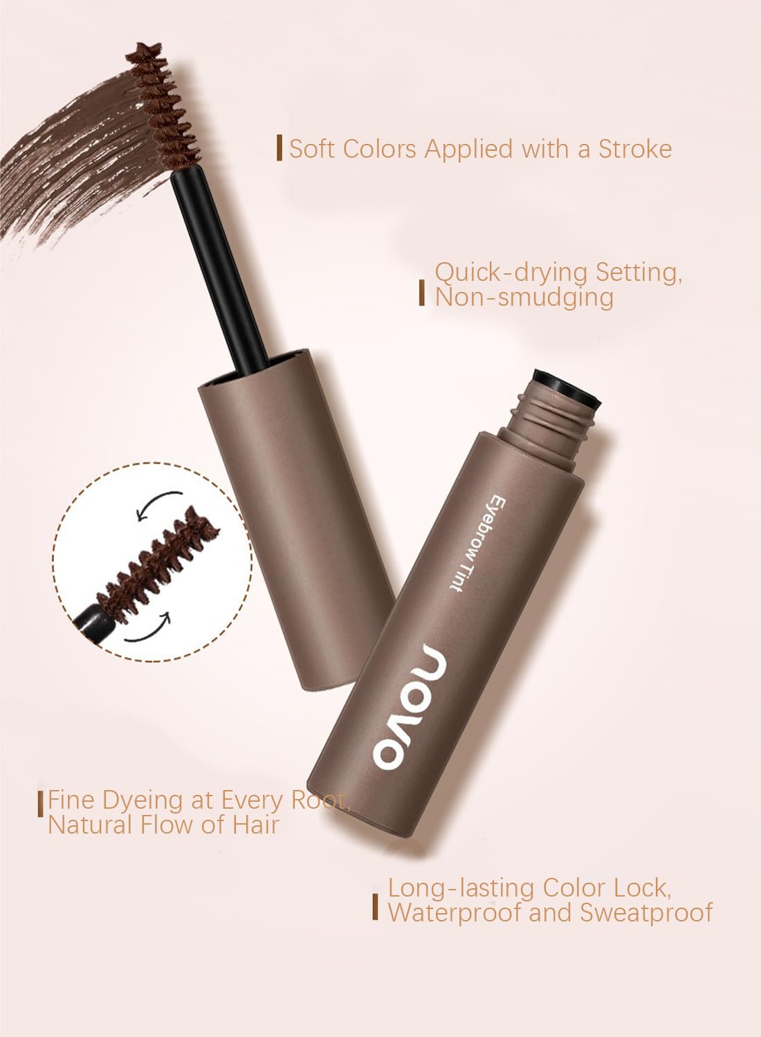 Eyebrow Tint, Semi Permanent Brow Tint, Waterproof Smudge Proof Long Lasting Eyebrow Tattoos, Instant Brow Dye, Hair Dying for Salon Home Use 4.8g