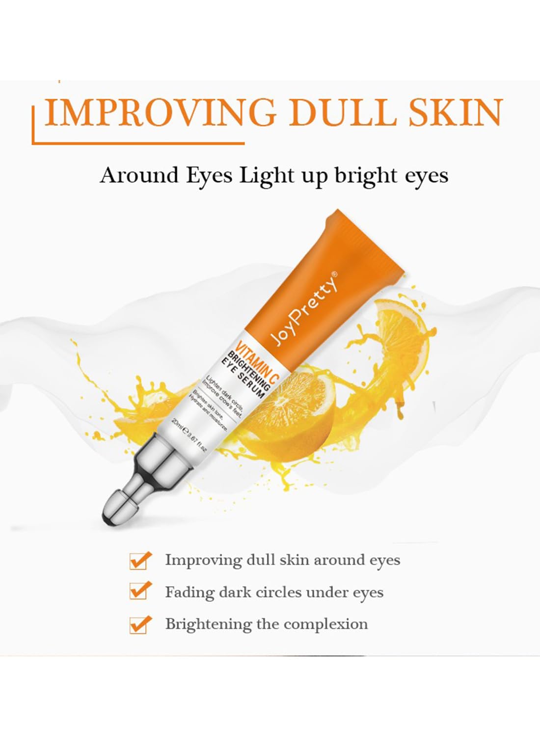 L&Wen Vitamin C Serum, Brightening Anti Aging Eye Serum, Remove Dark Circles Puffiness Under Eye Bags Fine Line, Reduce Wrinkle, Dark Spot Remover, Even Skin Tone, Boost Skin Elasticity 20ml