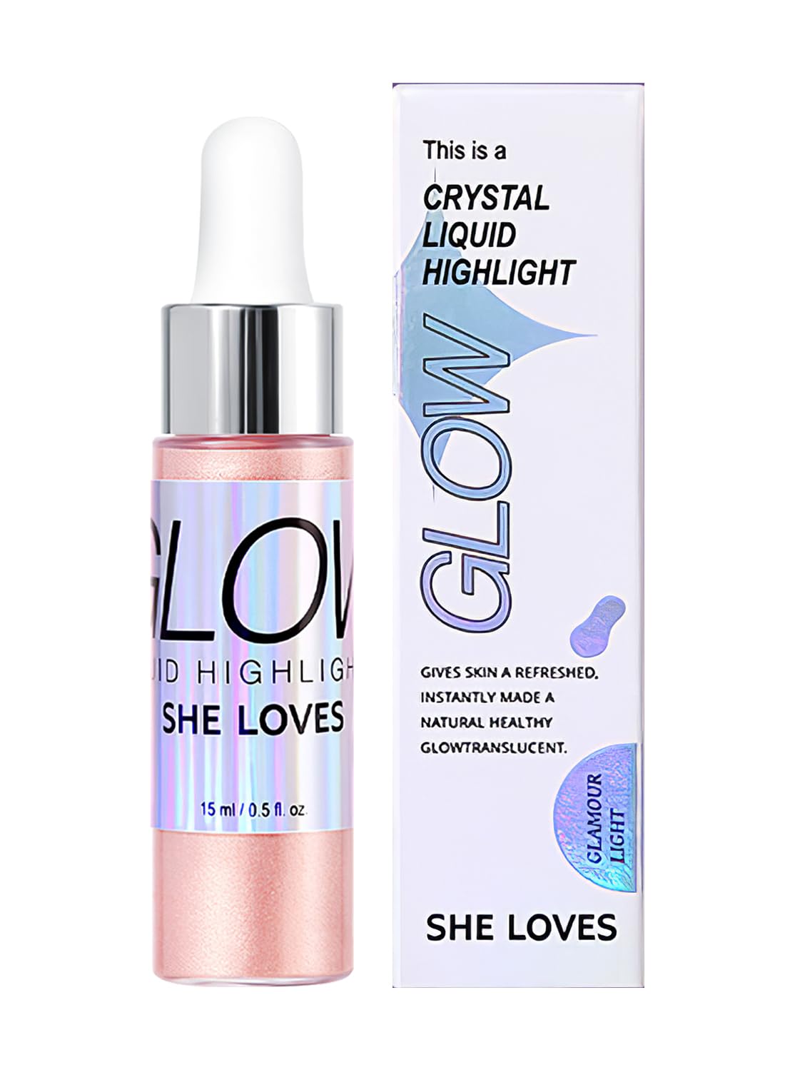 Liquid Highlighter, Shimmer Glitter Body Oil, Long Lasting Waterproof High Shiny Illuminator