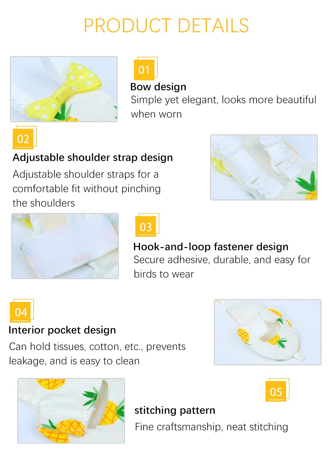 Pet Bird Clothes and acc