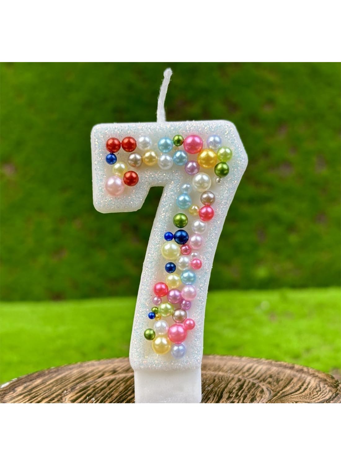 Colored Beads Number Cake Candle