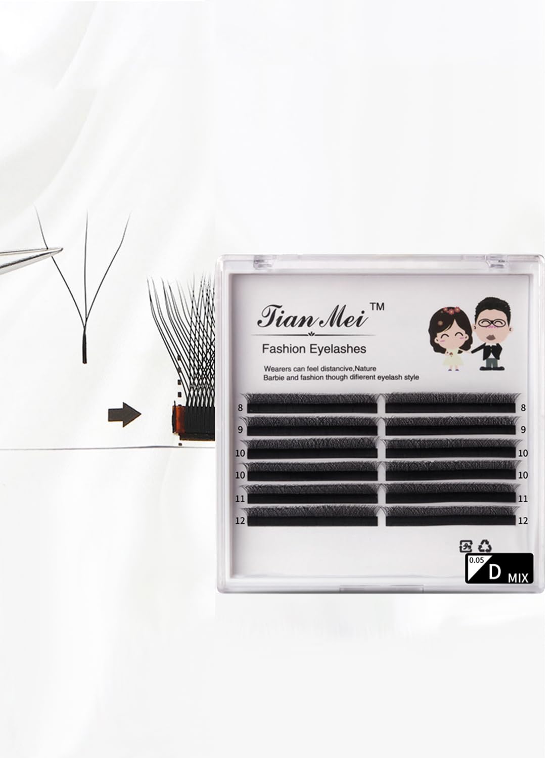 Cluster Lashes, D Curl Self Adhesive Eyelashes DIY Lash Extensions, Easy to Use