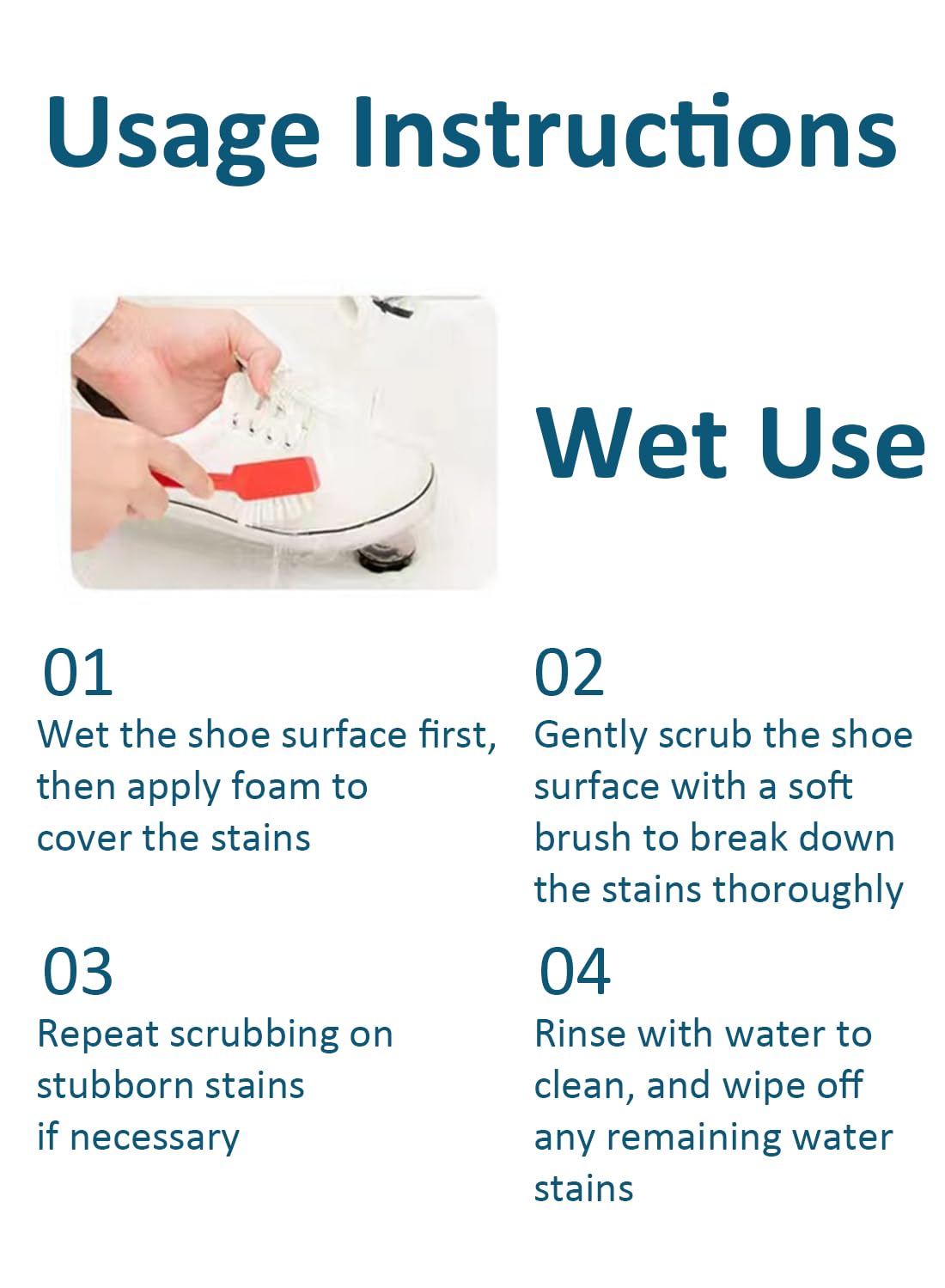 White Shoe Cleaner, Wet and Dry Shoe Cleaner Foam for Tennis Shoes, Canvas 200ml