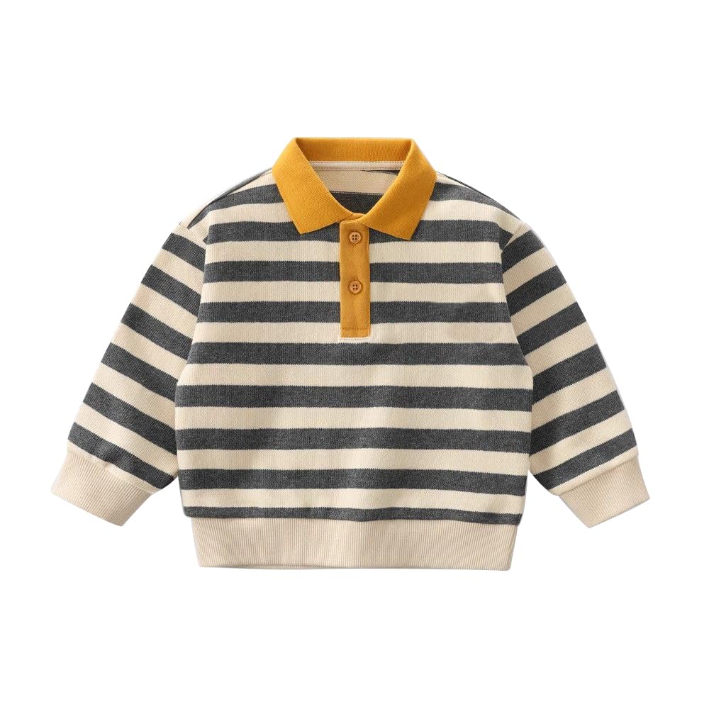L&Wen Boys Long Sleeve Polo Shirt
