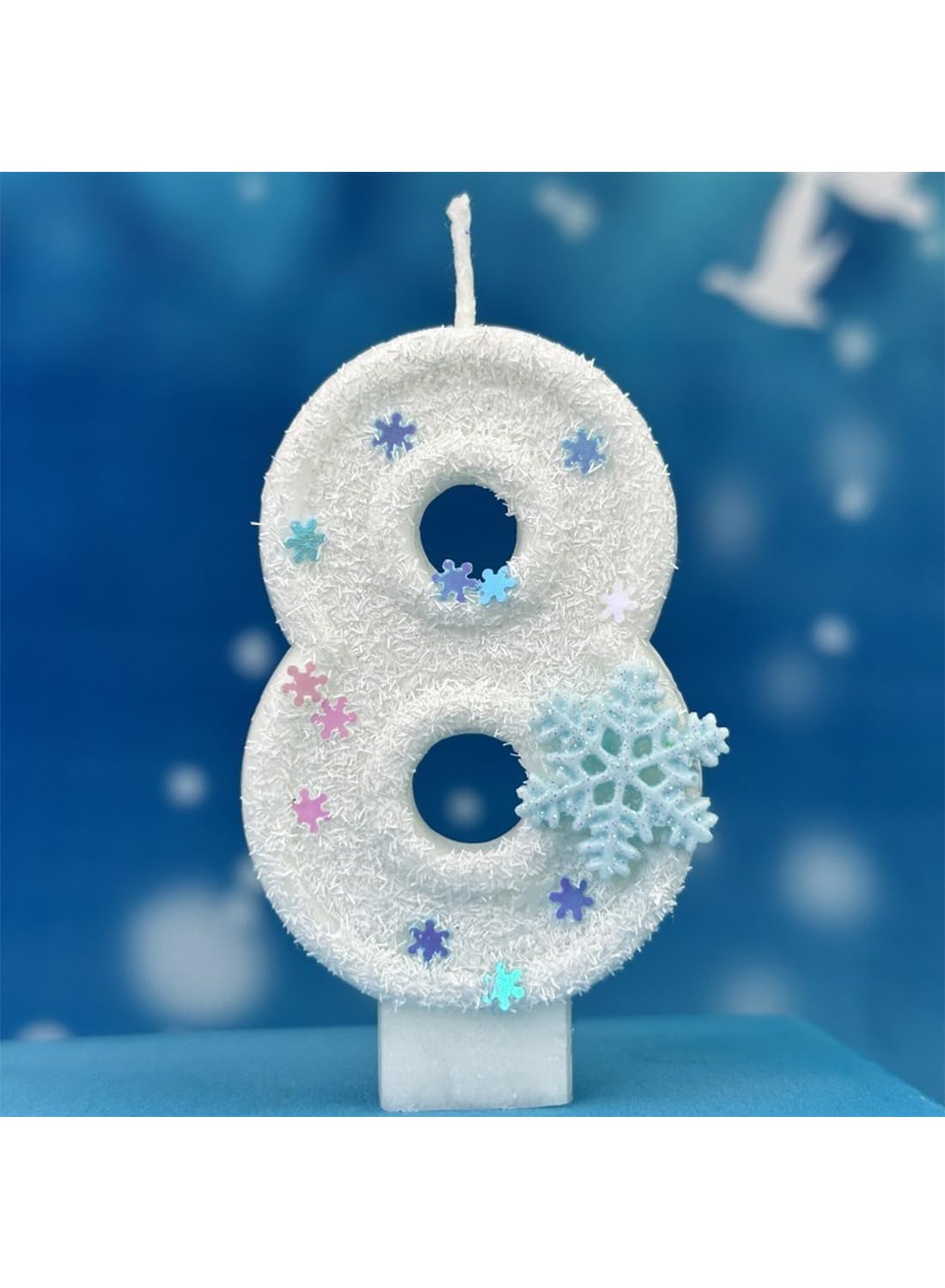 White Snowflake Cake Candle