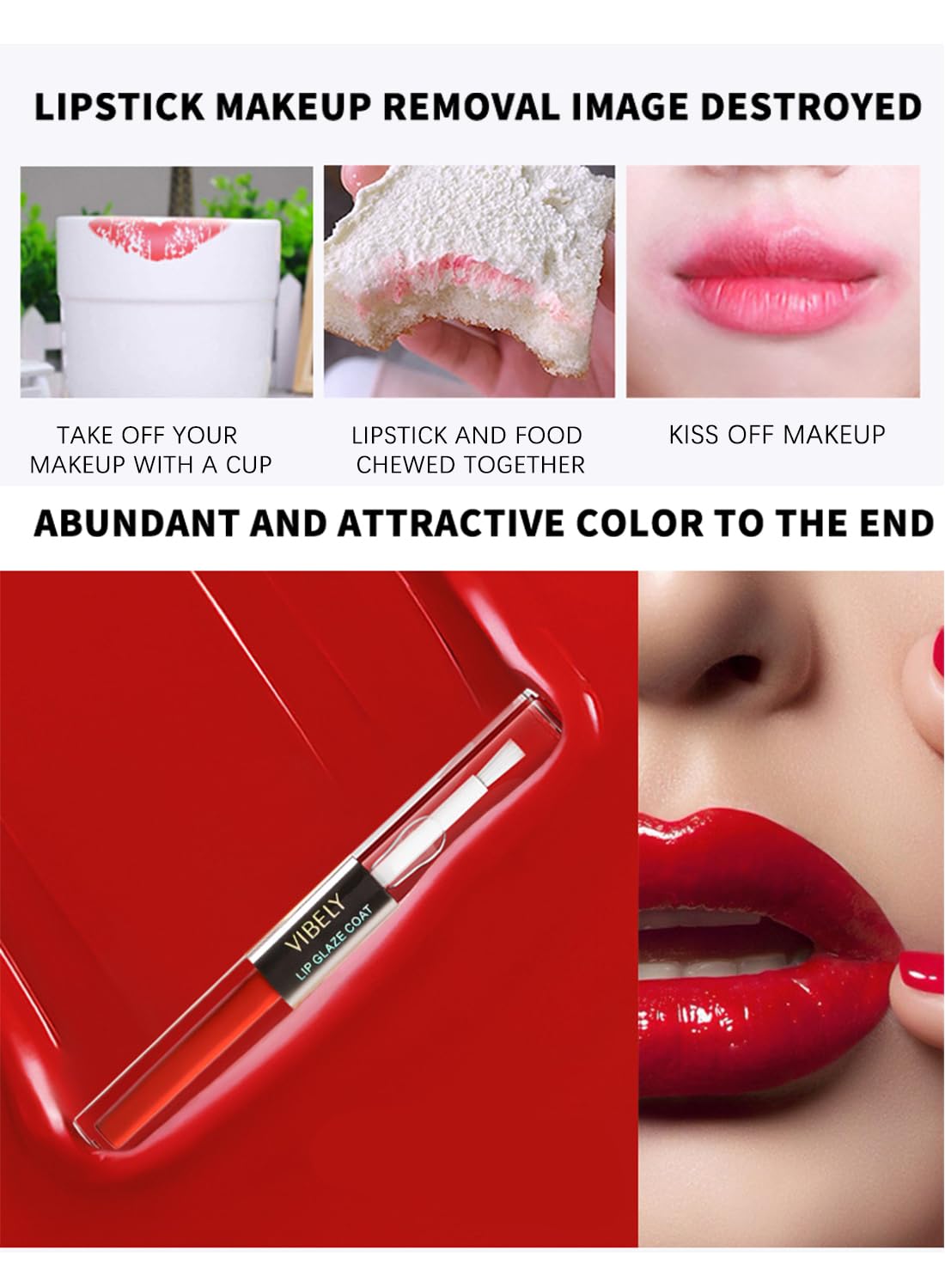 2 in 1 Velvet Matte Lip Gloss with Fixing Raincoat, Long Lasting Waterproof Double Head Lipstick Liquid, No Sticking Lip Makeup for Women