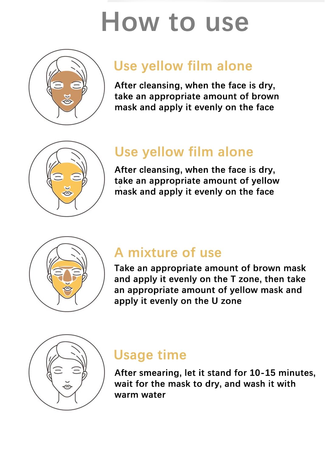 2 Pcs Turmeric Vitamin C Clay Mask Set with Brushes Deep Cleansing Moisturizing Soft Easy to Remove Mild Face Cleansing to Clean Pores and Remove Black Head and Promote Skin Metabolism