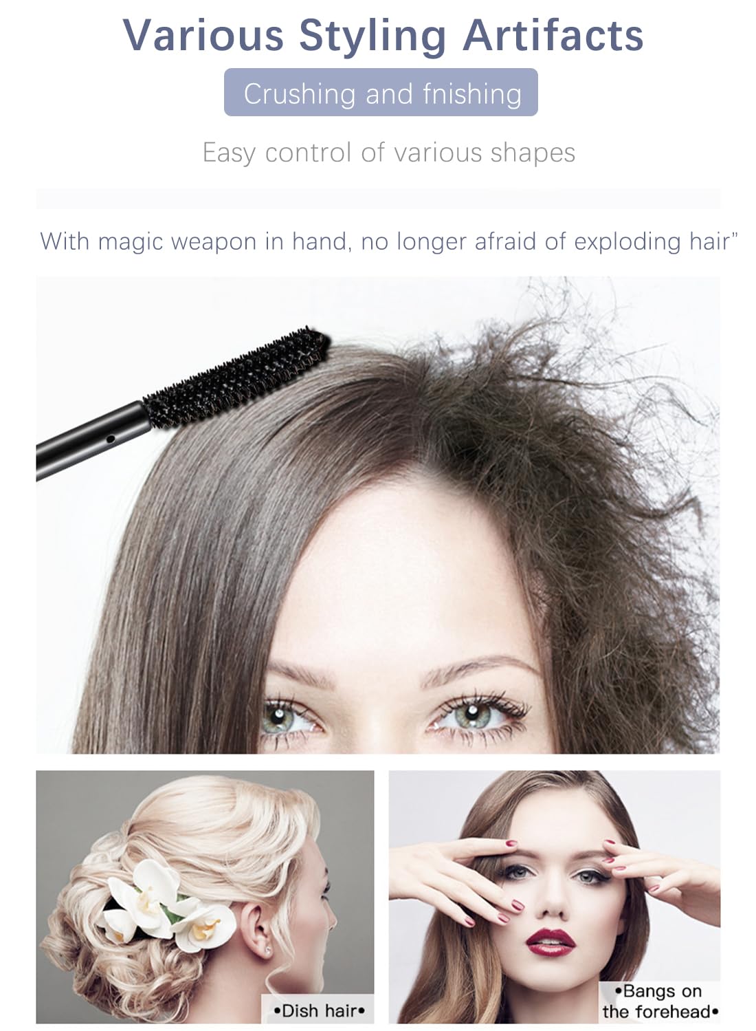 Flash Moment Hair Finishing Stick, Long-Lasting Hair Styling Cream, Frizz Control Hair Wax Stick, Bangs Styling Cream Soft Shiny and Non-Greasy 18ml