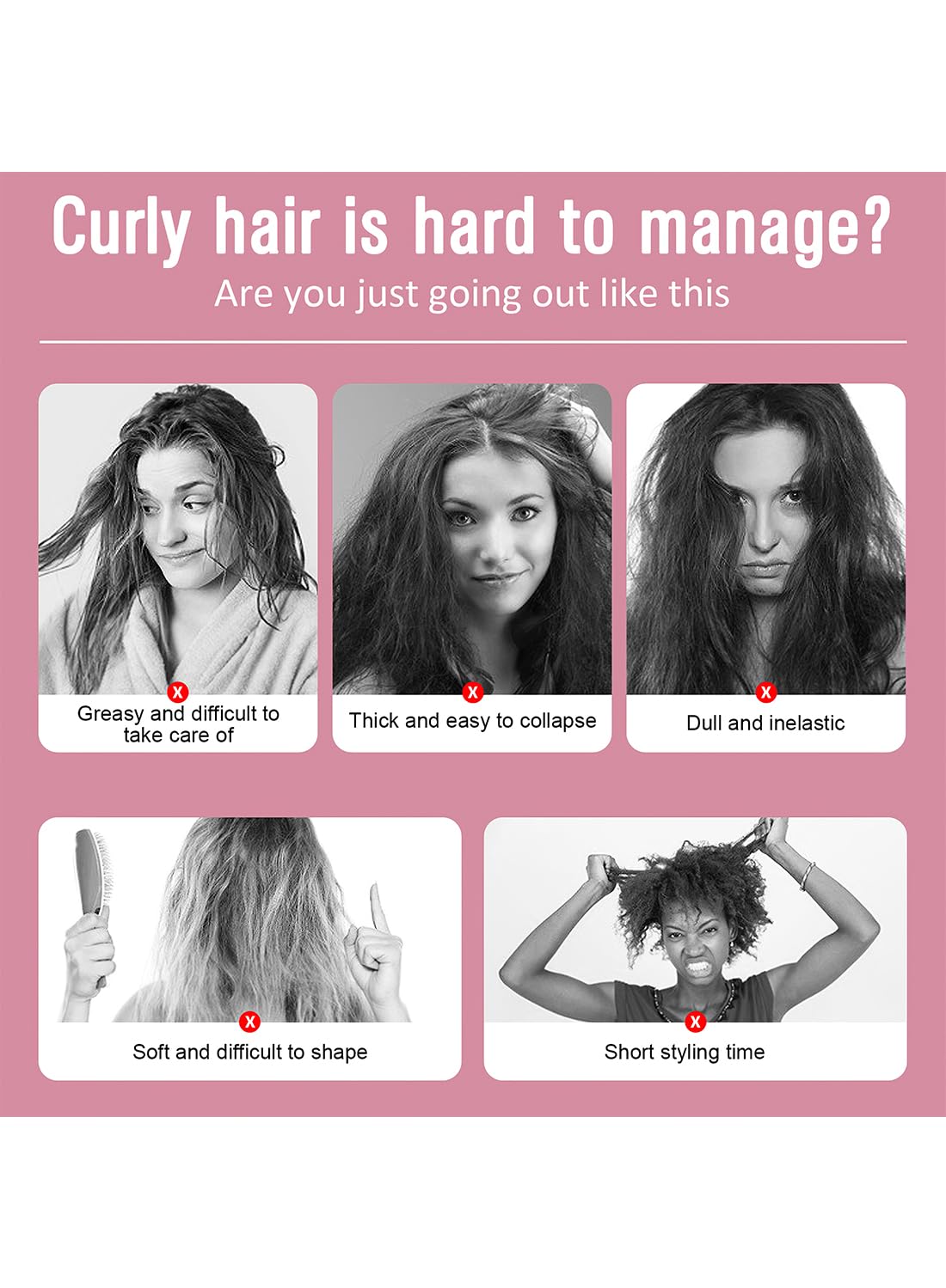Curl Mousse, Volumizing Hair Foam for Hair Styling Volumizing and Against Frizz Professional Design 200ml