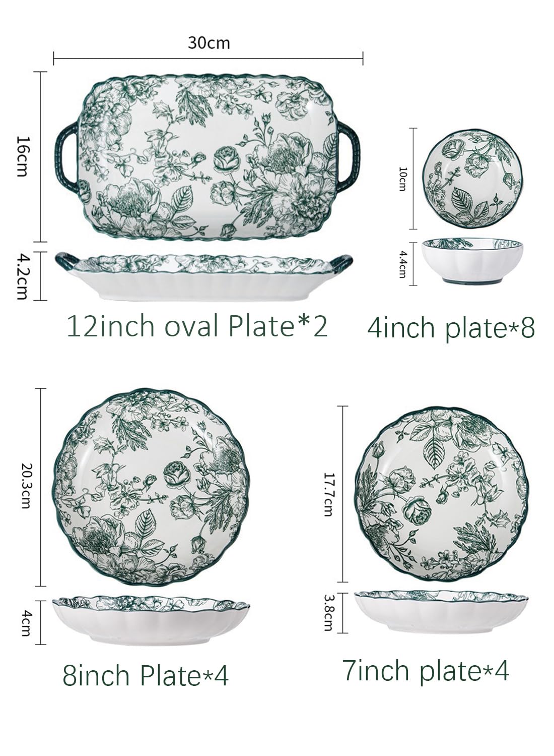 L&Wen 18Pcs Dinnerware Set