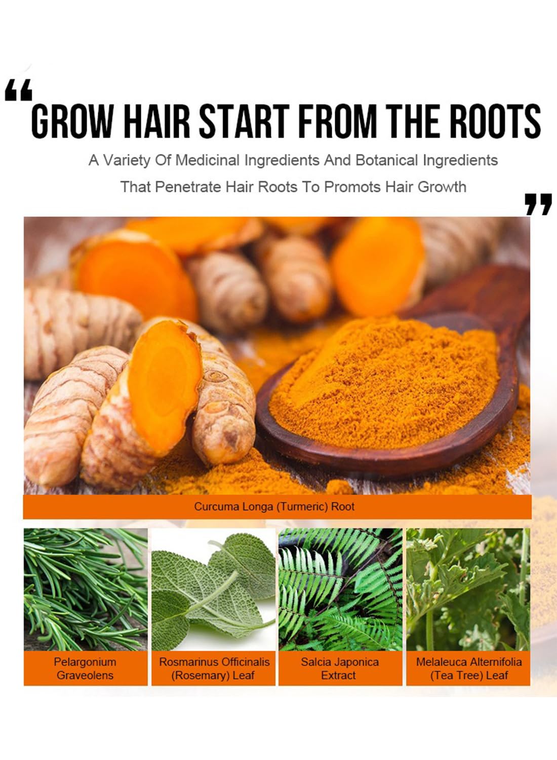 Hair Essential Oil, Turmeric Scalp & Hair Strengthening Oil, Pure Natural Hair Growth Oil for Hair Growth, Scalp Treatment for Thicker Longer Fuller Healthier Hair, Improve Thinning Hair 35ML
